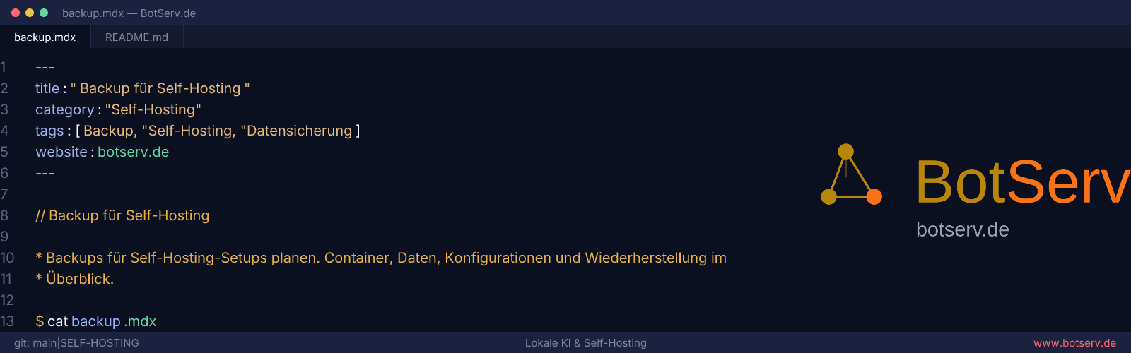 Backup for Self-Hosting