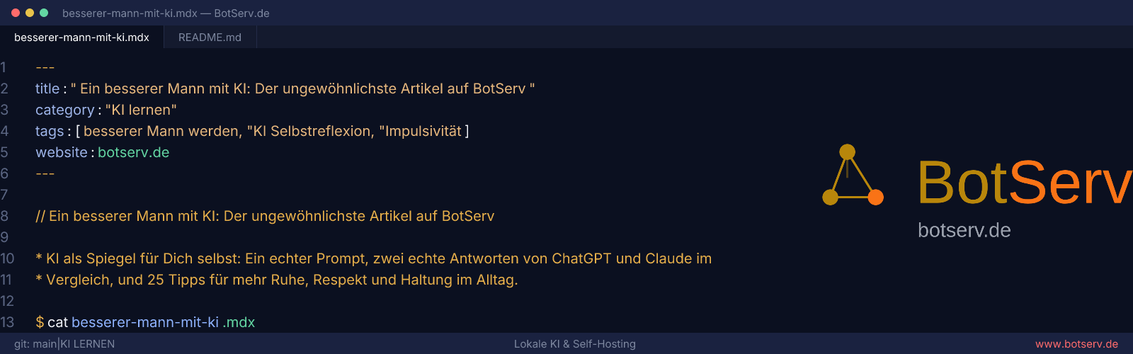 Ein besserer Mann werden mit KI: Reflexion statt Tech-Tutorial