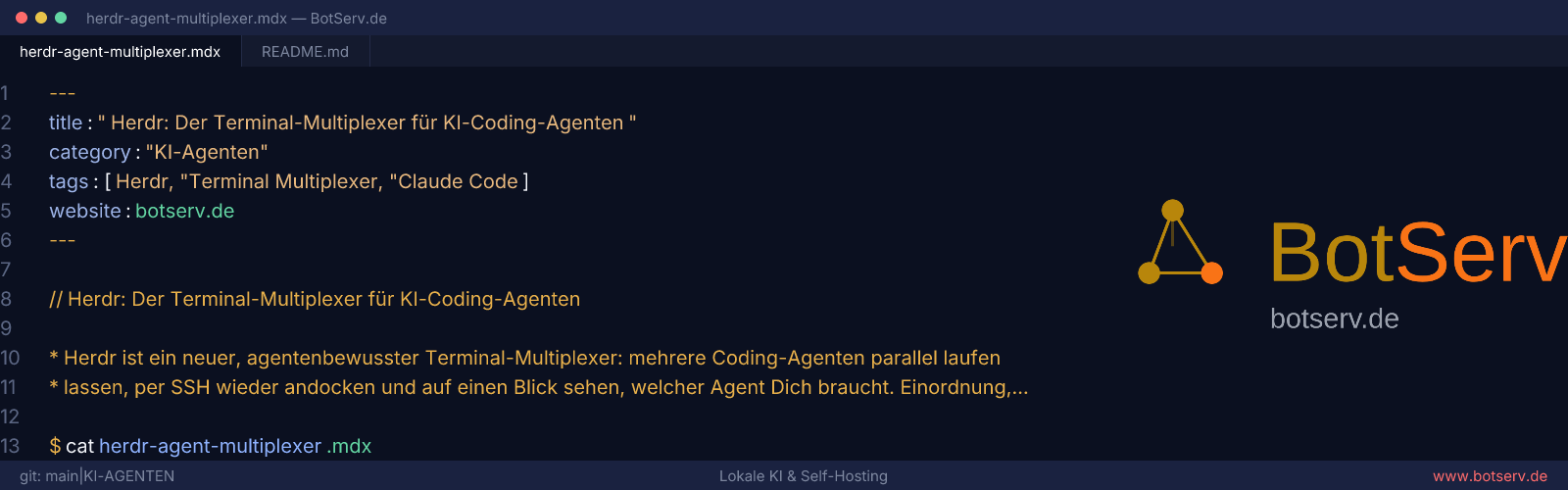 Herdr: Terminal-Multiplexer für mehrere KI-Coding-Agenten