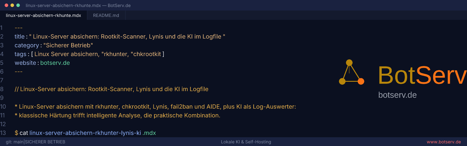 Linux-Server absichern: Rootkit-Scanner, Lynis und KI-Loganalyse