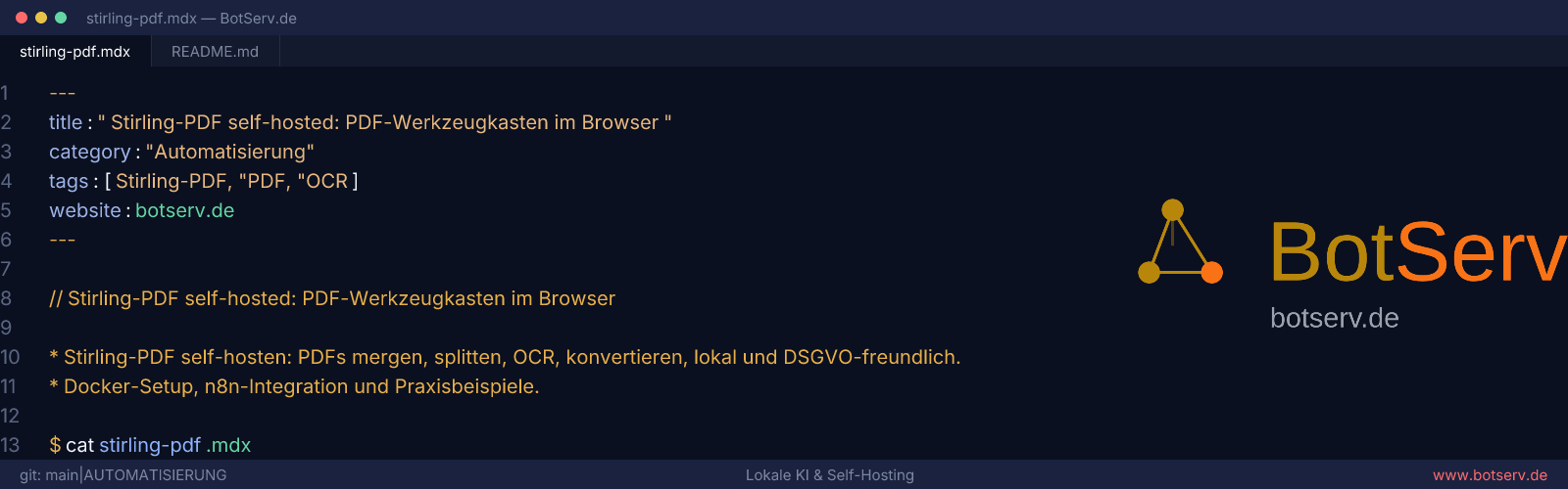Stirling-PDF self-hosted: PDF toolkit in browser