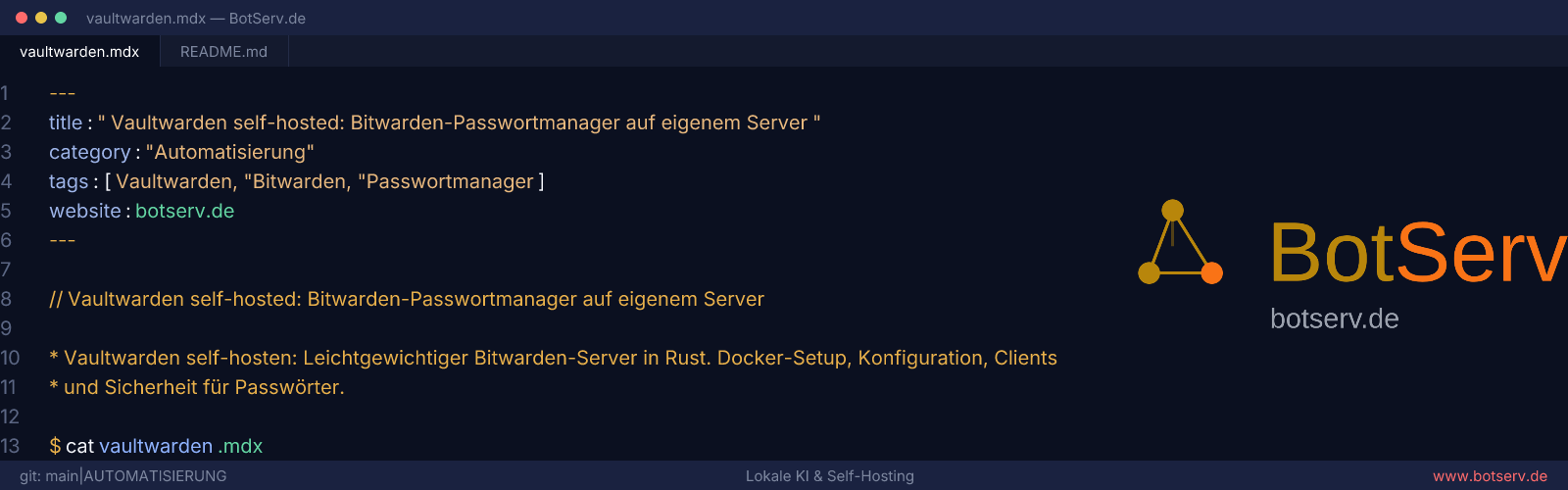 Vaultwarden self-hosted: Bitwarden password manager